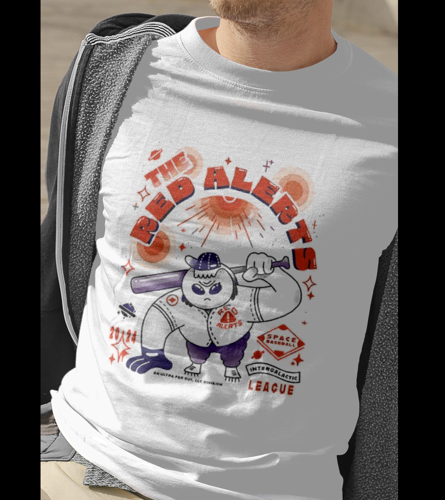 Space Cowbear League Red Alerts Team Fan T-Shirt