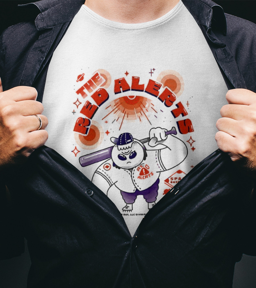 Space Cowbear League Red Alerts Team Fan T-Shirt