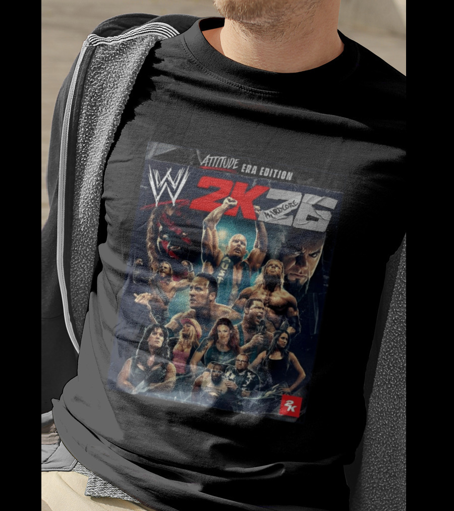 WWE 2K26 Attitude Era Edition Featuring Iconic Legends T-Shirt