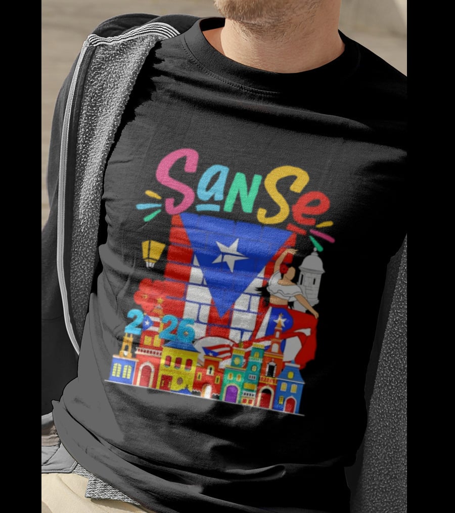 Sanse Festival 2026 Puerto Rican Culture Celebration San Sebastian Balcones De Cora T-Shirt