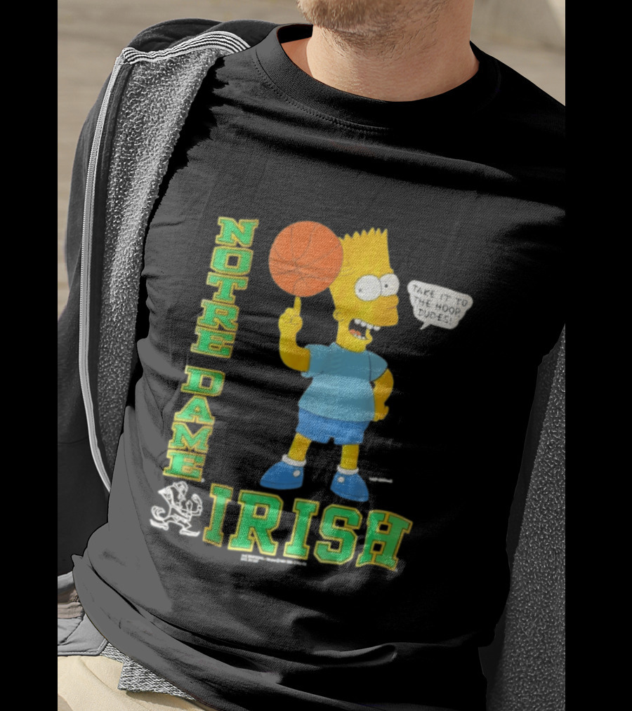 Notre Dame Irish Bart Simpson Basketball Take It To The Hoop Dudes T-Shirt