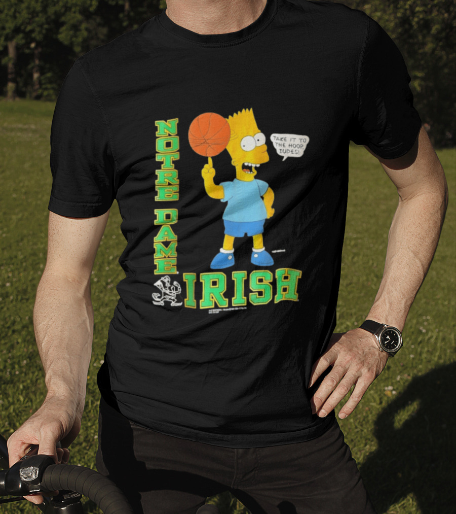 Notre Dame Irish Bart Simpson Basketball Take It To The Hoop Dudes T-Shirt