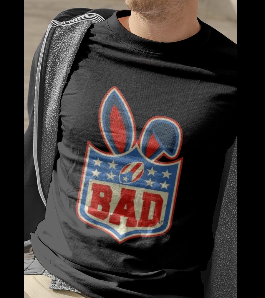 BAD Bunny Football Old School NFL Shield T-Shirt