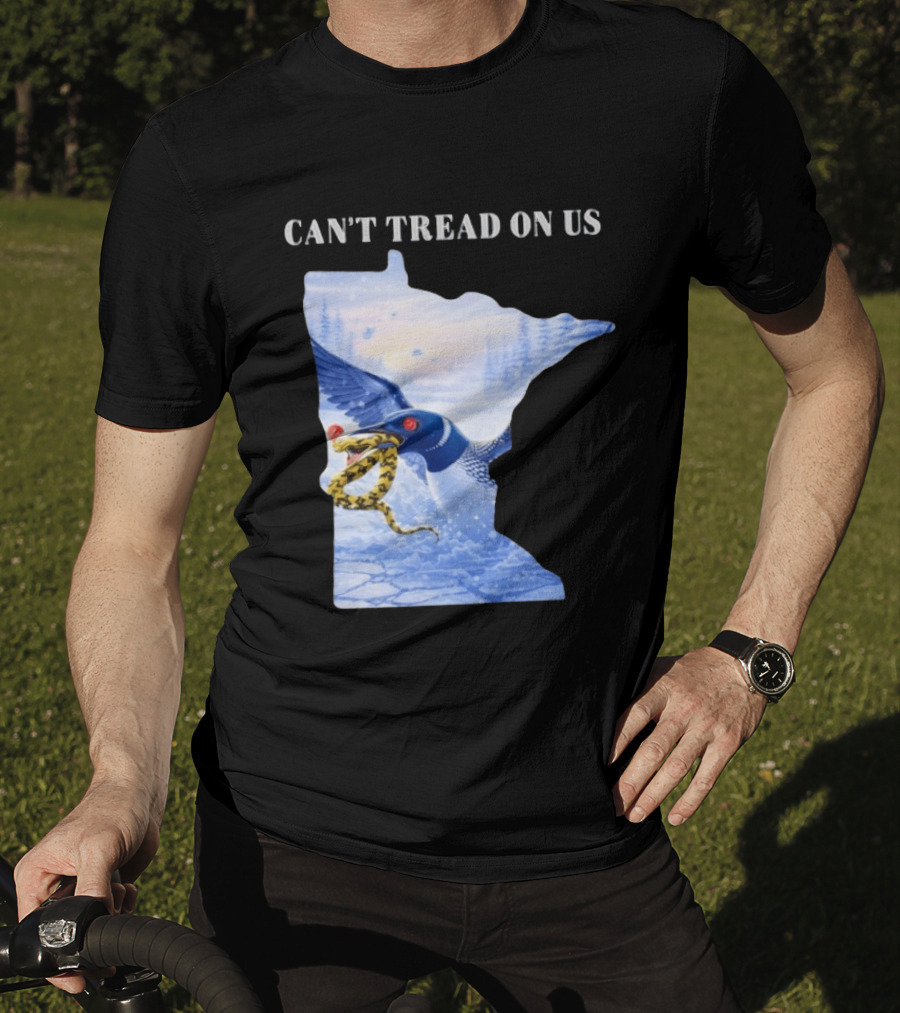 Can't Tread On Us Loon Snake Minnesota Ice Support T-Shirt