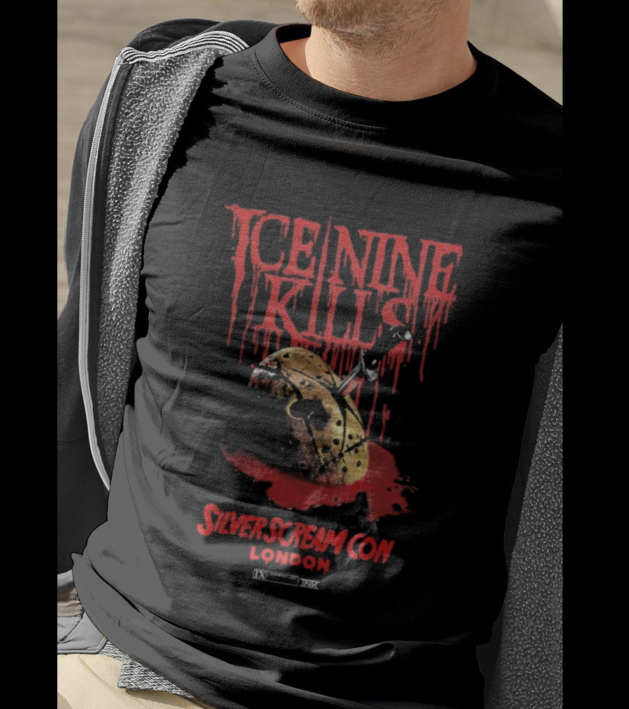 Ice Nine Kills Silver Scream Con London Blood Splatter Horror T-Shirt