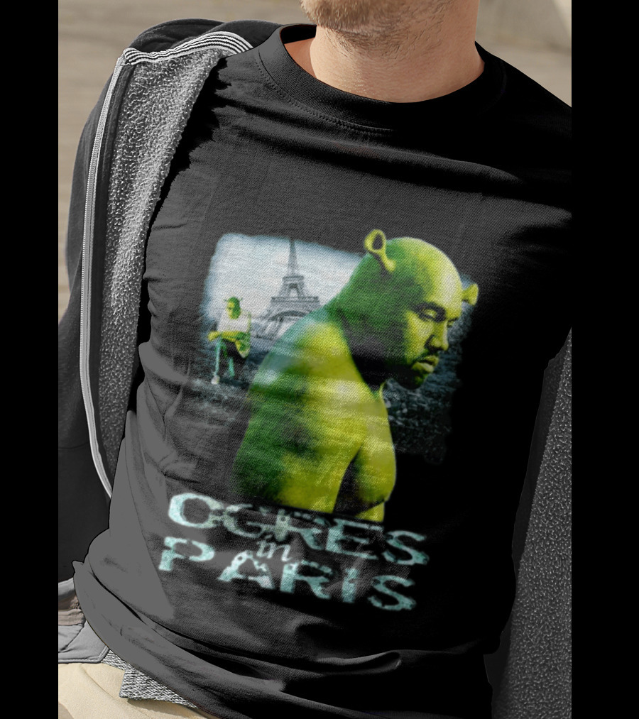 Shrek Kanye West Ogres In Paris Eiffel Tower Mashup T-Shirt