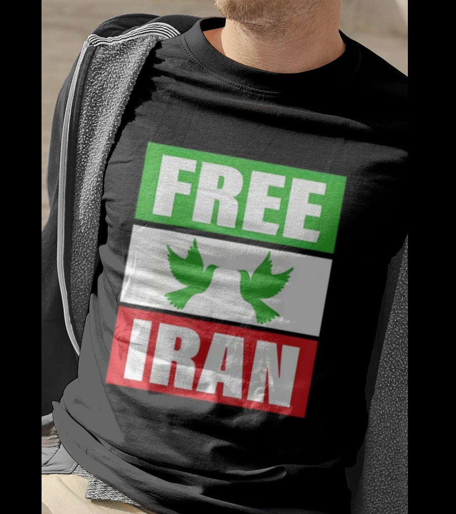 Free Iran Green White Red Peace Doves Freedom T-Shirt