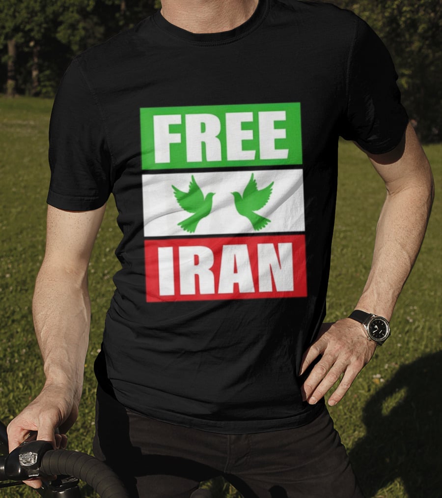 Free Iran Green White Red Peace Doves Freedom T-Shirt