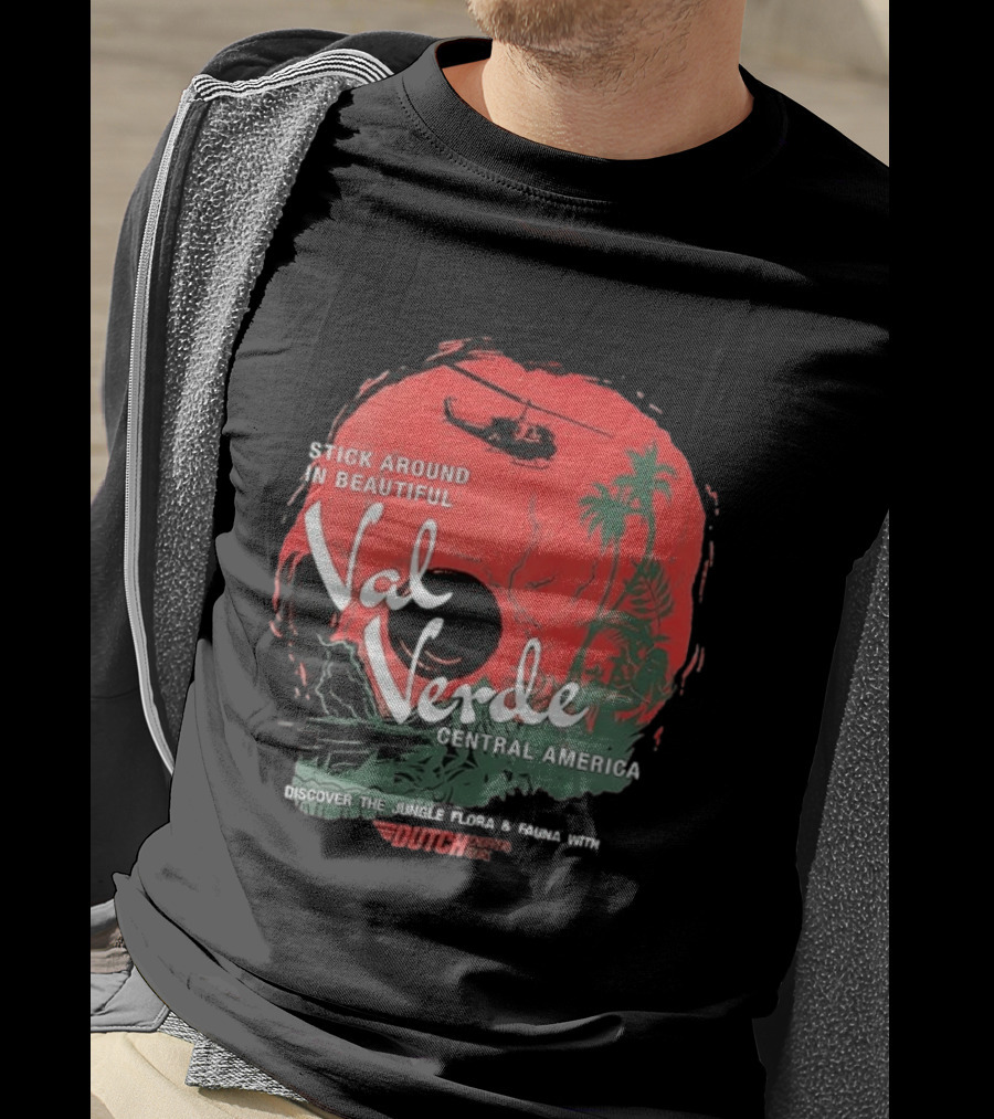 Stick Around In Beautiful Val Verde Central America Jungle Flora And Fauna Tour Helicopter Adventure T-Shirt