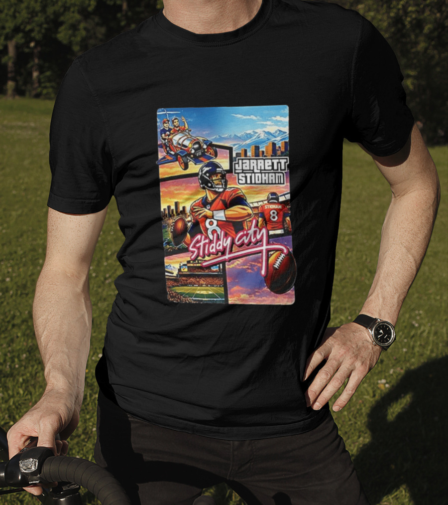 Stiddy City GTA Vice City Jarrett Stidham Football Denver Broncos T-Shirt