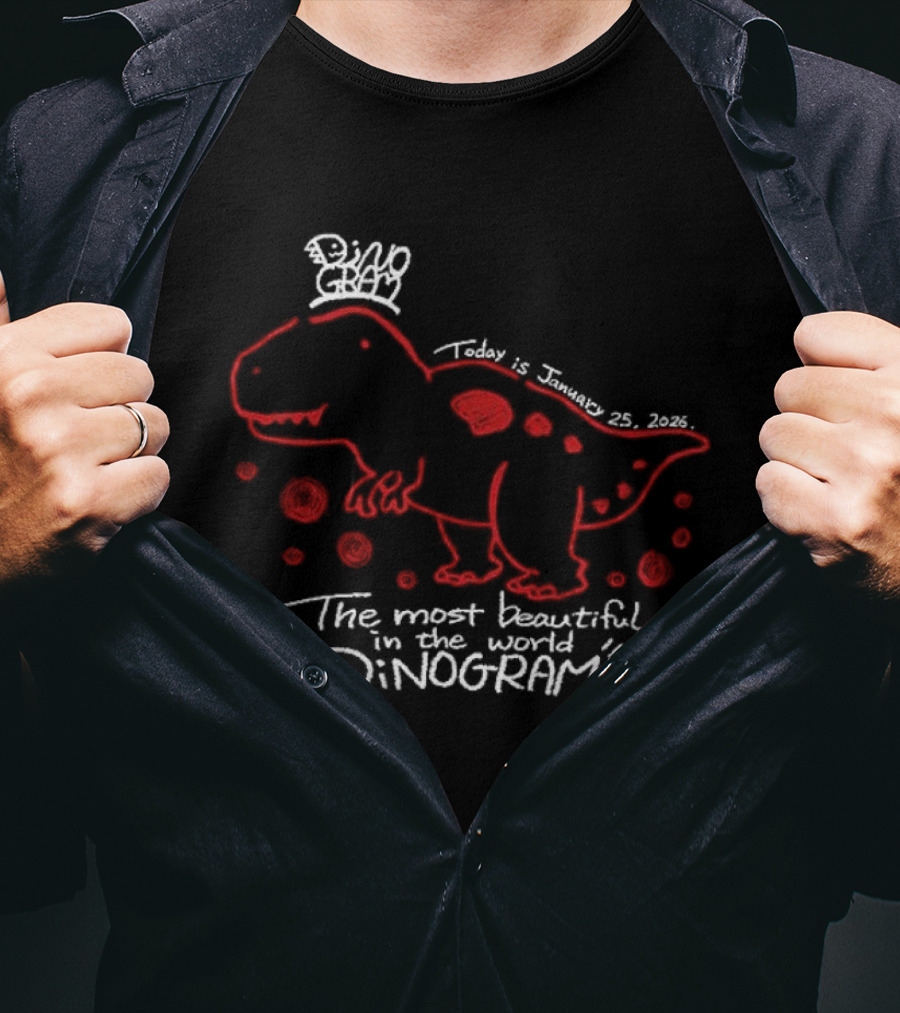 The Most Beautiful Dinogram Dinosaur With Red Spots And Crown T-Shirt