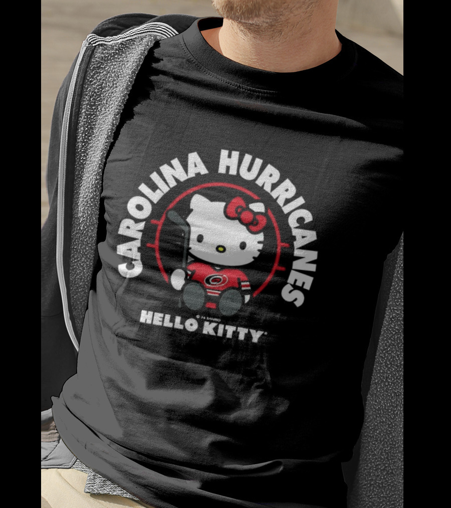 Hello Kitty Carolina Hurricanes Hockey Player T-Shirt