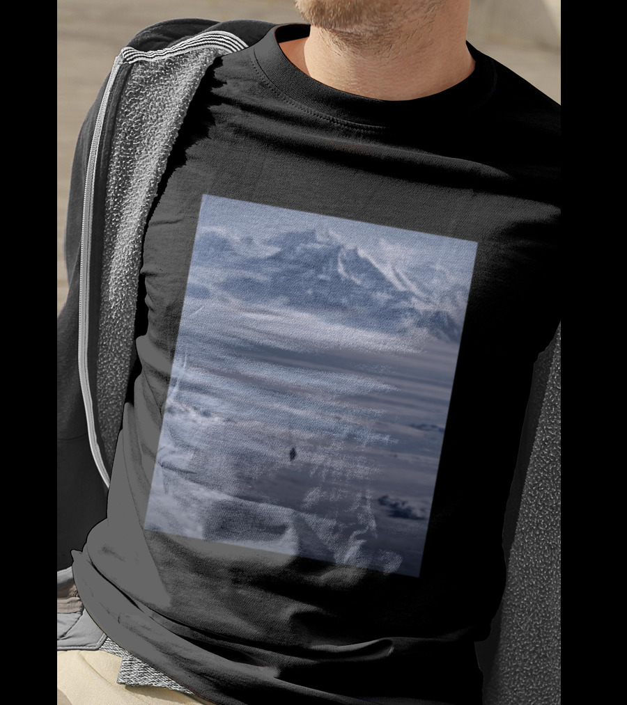 The Nihilist Penguin In Snowy Mountain Landscape T-Shirt