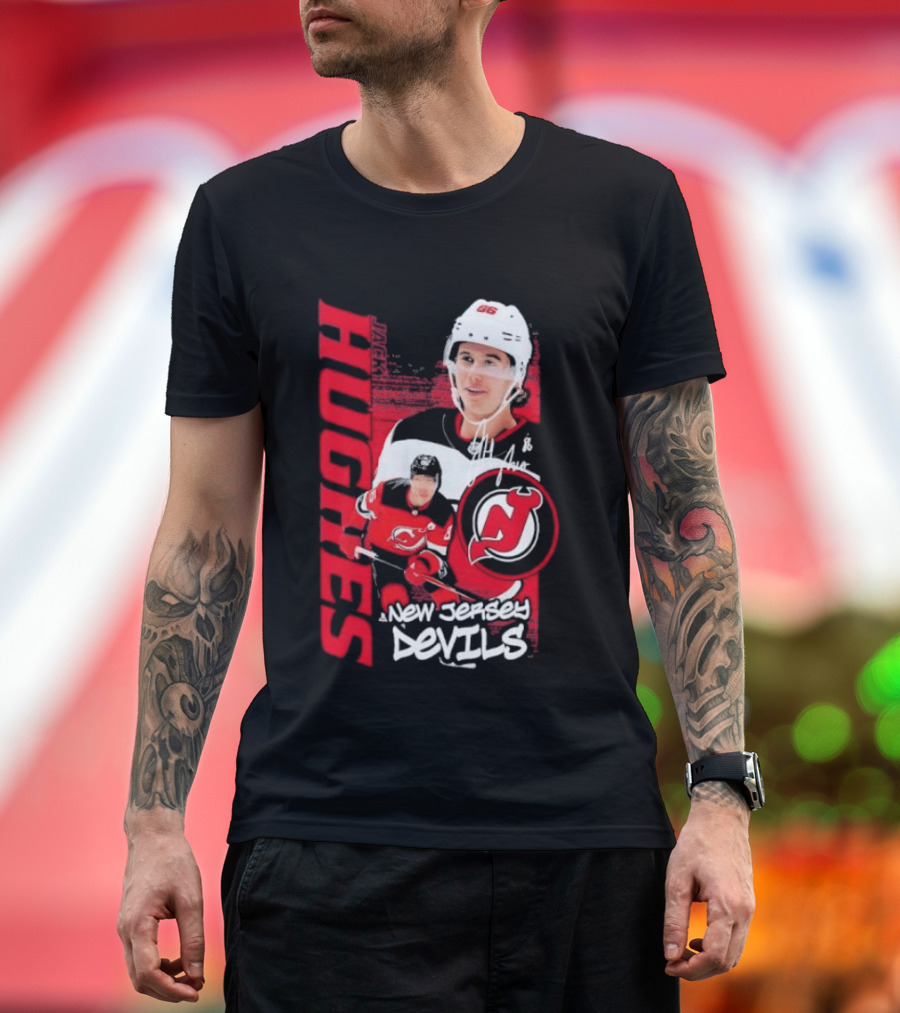 New Jersey Devils Jack Hughes Playmaker Hockey Legend T-Shirt
