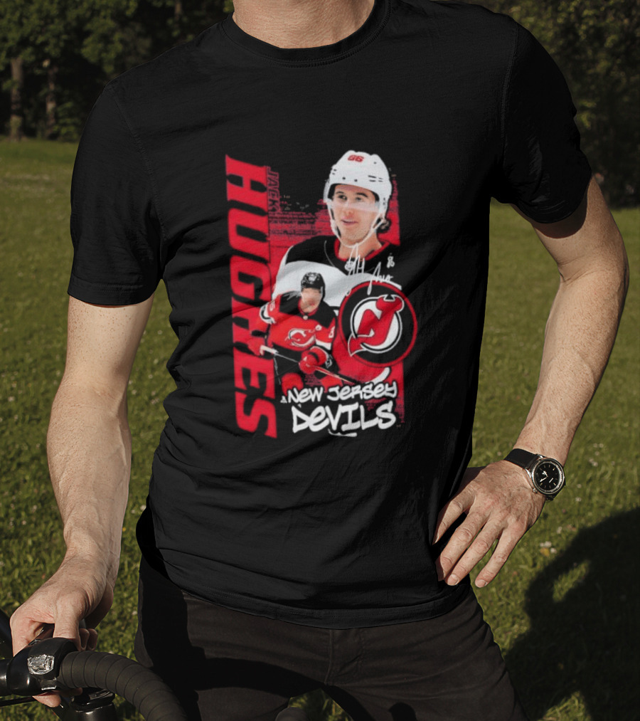 New Jersey Devils Jack Hughes Playmaker Hockey Legend T-Shirt