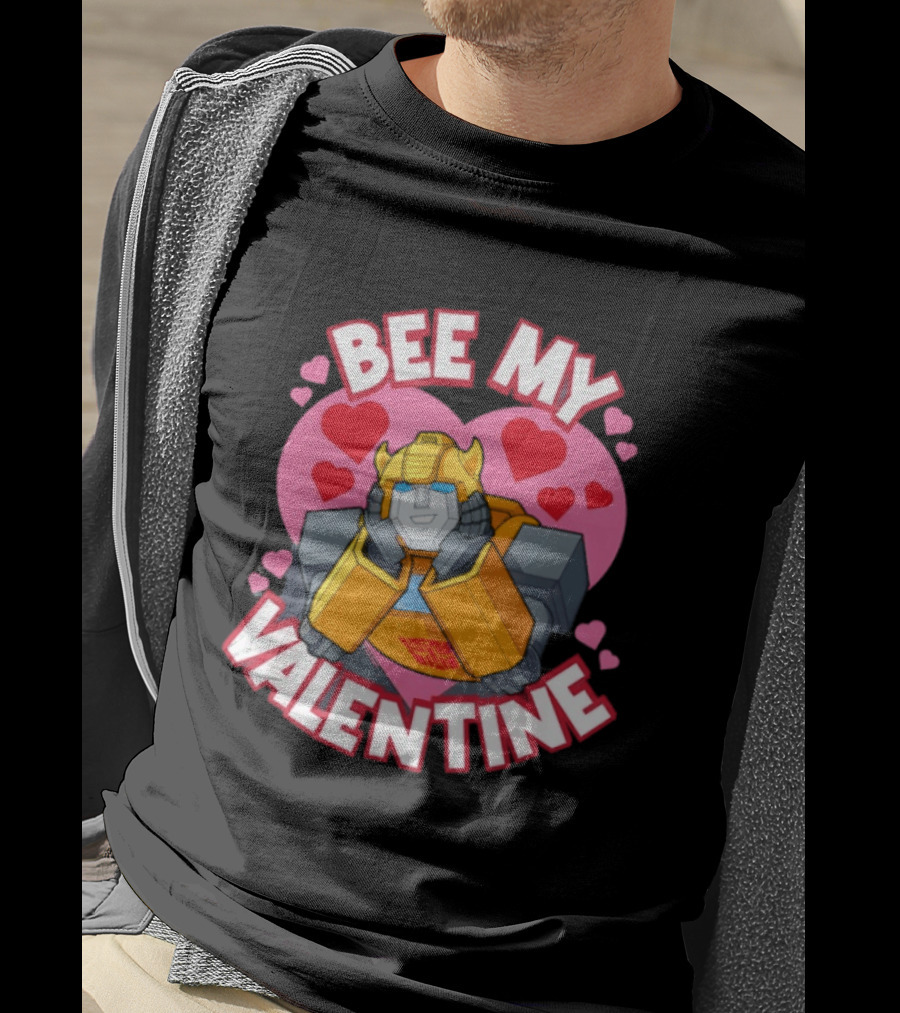 BEE MY VALENTINE Transformers Bumblebee Valentine's Day Hearts T-Shirt