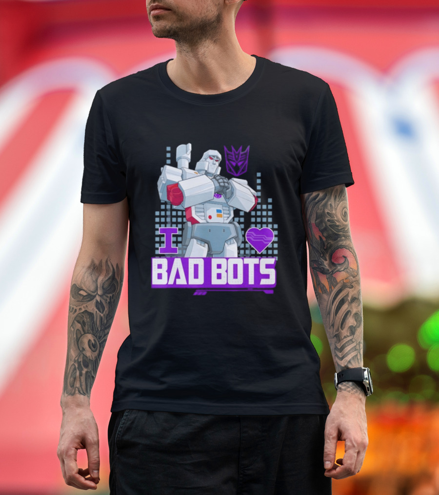 Transformers Valentine's Day Megatron I Love Bad Bots Decepticon T-Shirt