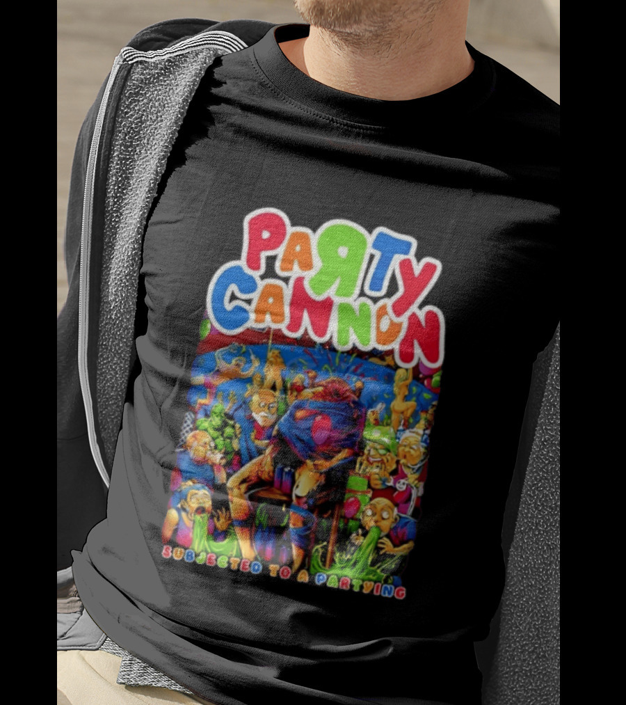 Party Cannon Subjected To A Partying Colorful Cartoon Chaos T-Shirt