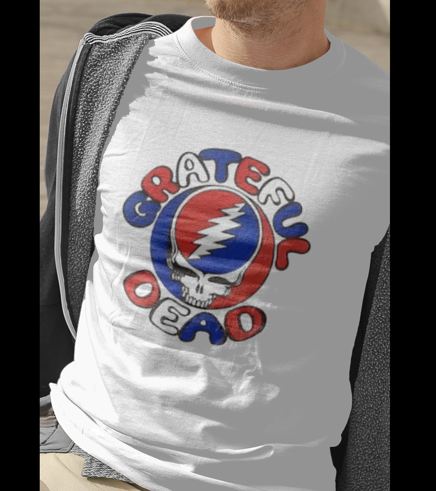 Grateful Dead Steal Your Face Skull Red Blue Bolt T-Shirt