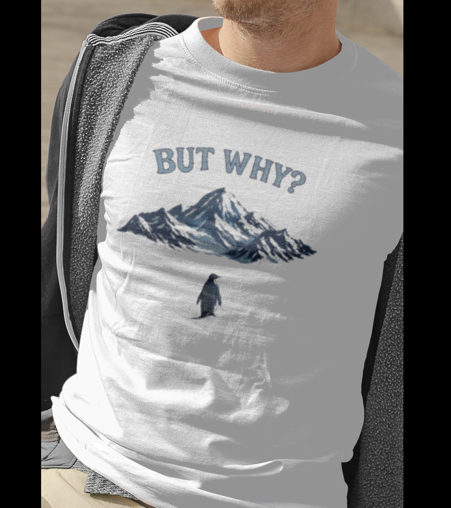But Why Penguin Mountain Meme T-Shirt