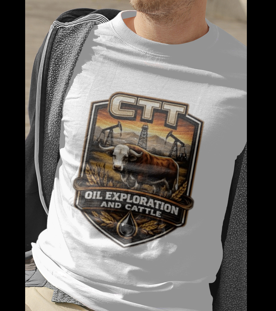 CTT Oil Exploration And Cattle Pumpjack Bull T-Shirt