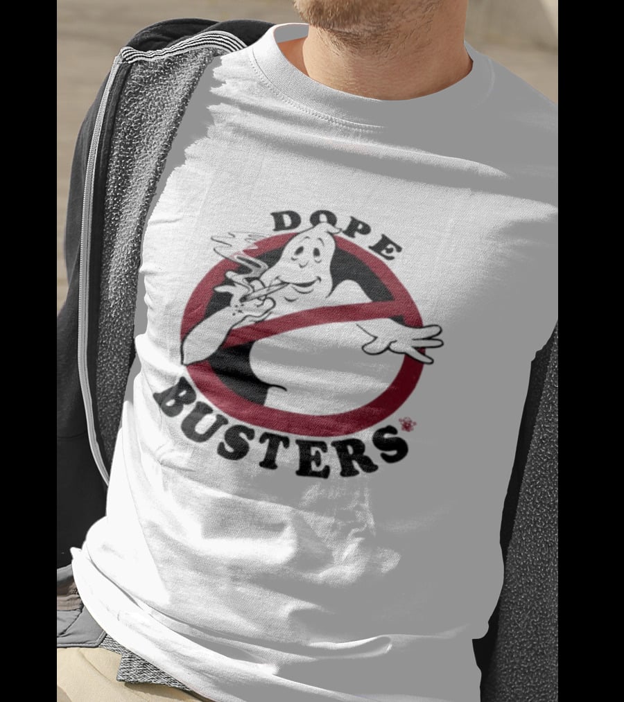 Ghostbusters Dope Busters Smoking Ghost Red Circle T-Shirt
