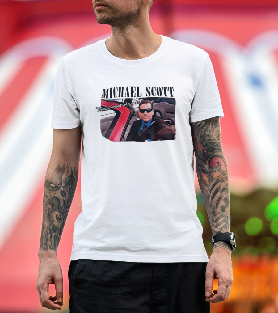 Michael Scott That's What She Said Sunglasses Car Scene T-Shirt