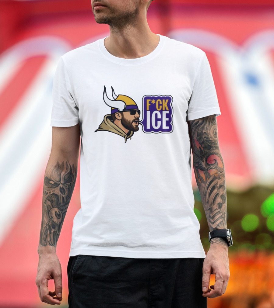 F*CK ICE Viking Horn Helmet Sunglasses T-Shirt