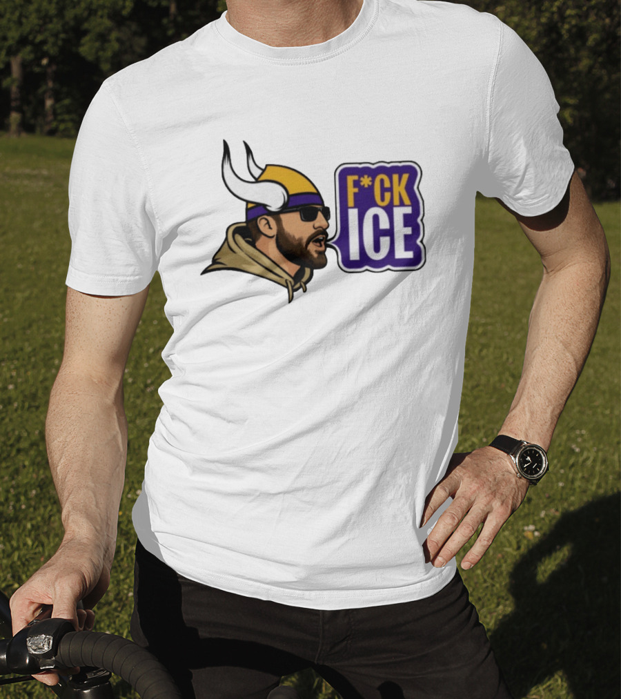 F*CK ICE Viking Horn Helmet Sunglasses T-Shirt