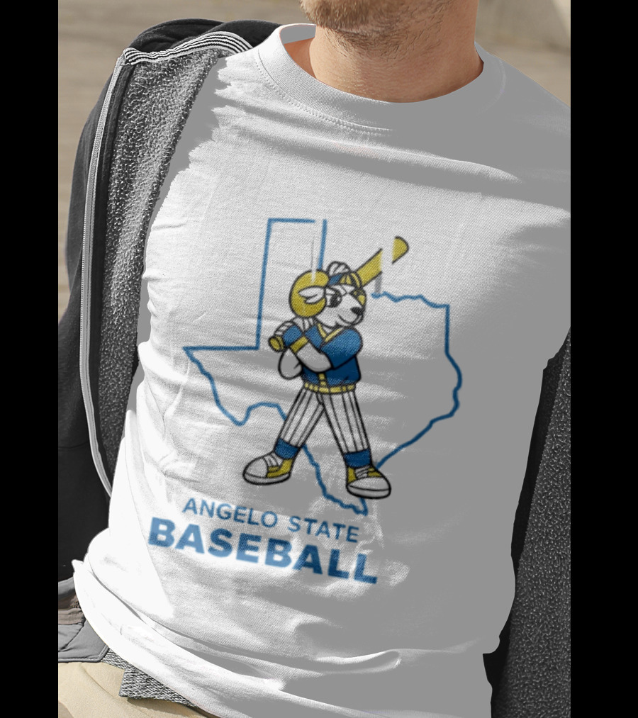 Texas Outline Angelo State Baseball Batter T-Shirt
