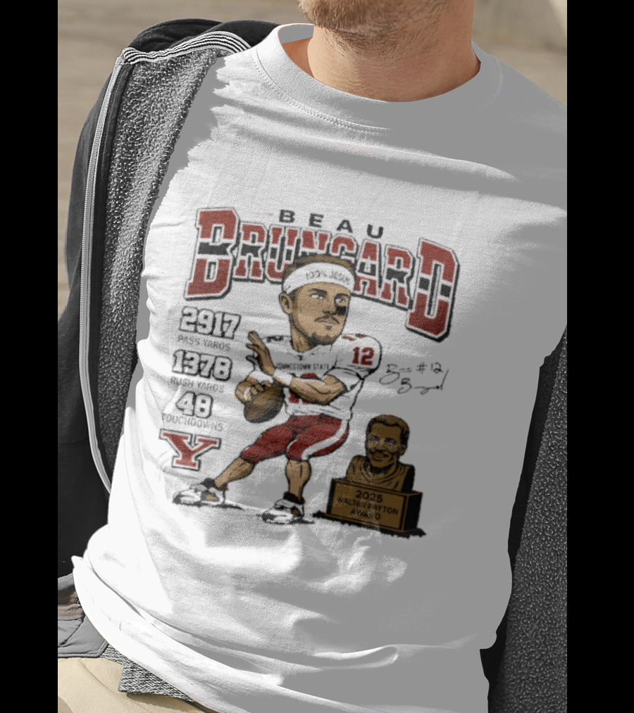 Beau Brungard 2025 Walter Payton Award Winner 2917 Yards 1378 Rushing 48 Touchdowns T-Shirt