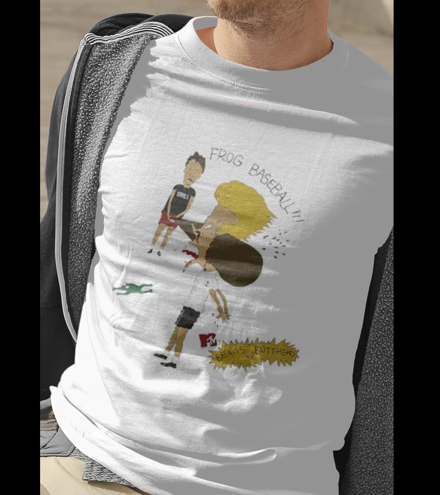 Beavis And Butt Head Frog Baseball T-Shirt