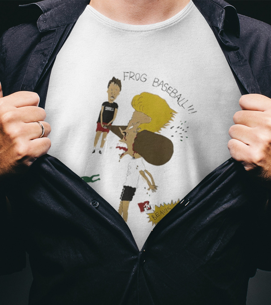 Beavis And Butt Head Frog Baseball T-Shirt