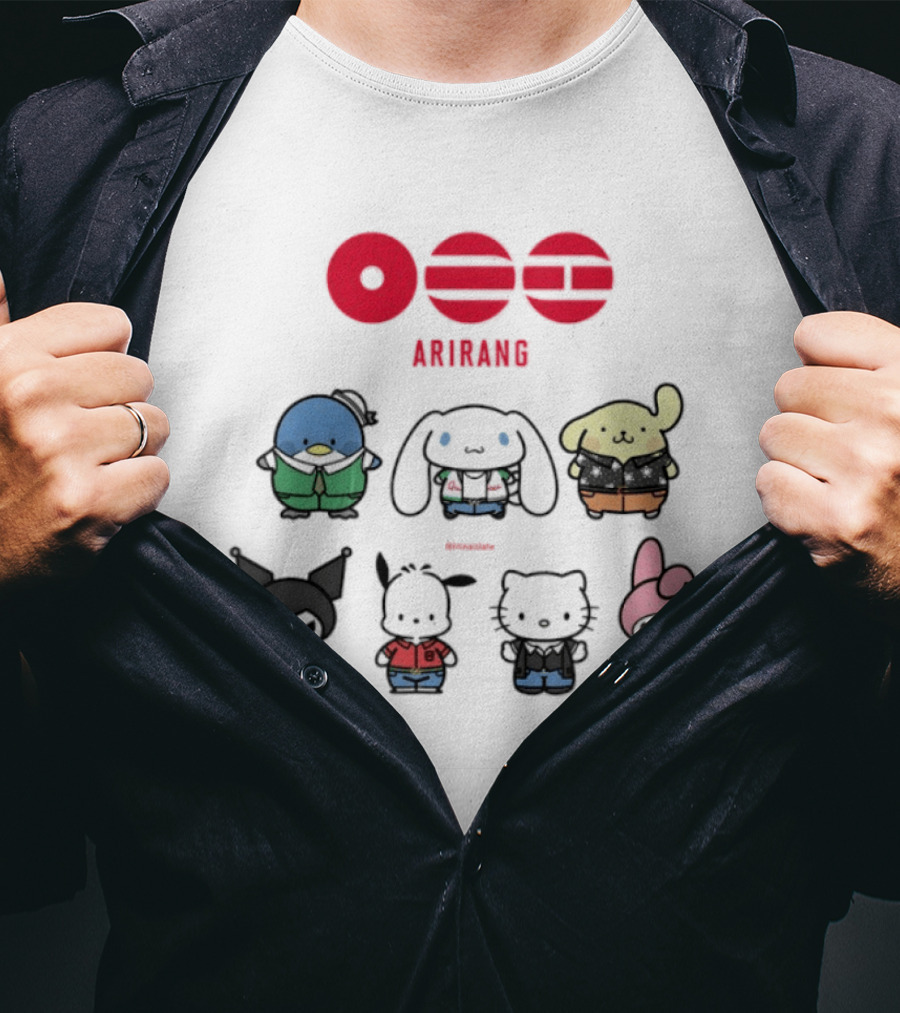 BTS Sanrio Collaboration Arirang Characters Collection Cute Cartoons T-Shirt