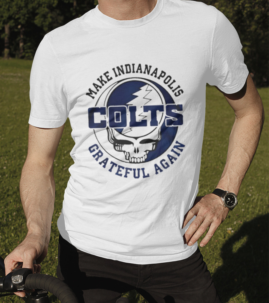 Make Indianapolis Colts Grateful Again Skull Lightning T-Shirt