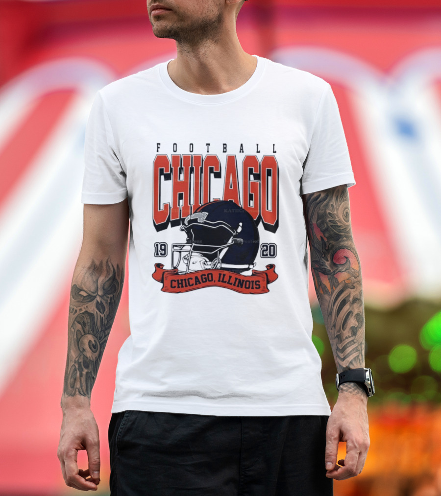 Chicago Football Helmet 1920 Illinois Sports Team T-Shirt