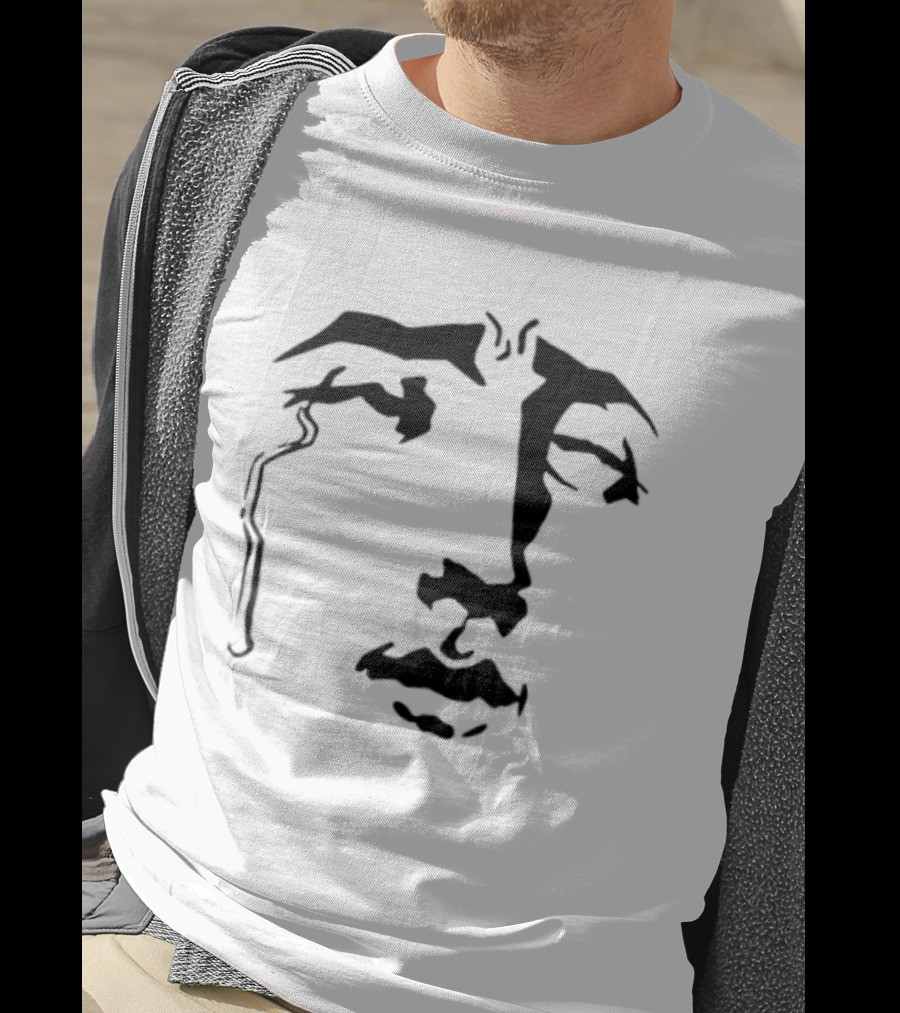 Crying Anime Meme Face Expression Black Line T-Shirt