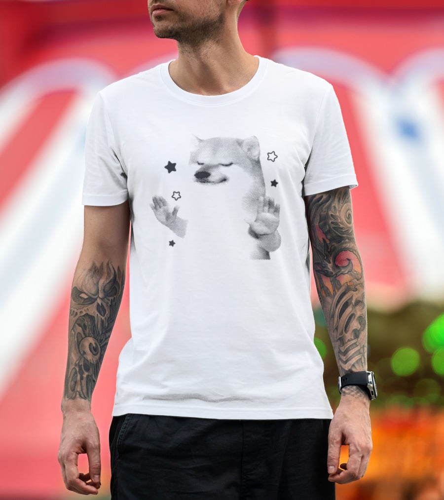 Dog Hold Up Stop Hands Funny Starry Paws T-Shirt