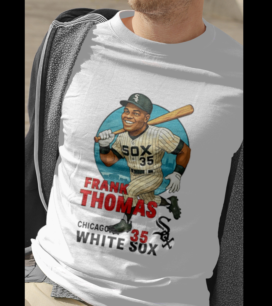 Frank Thomas Chicago White Sox 35 Caricature Sox Legend T-Shirt