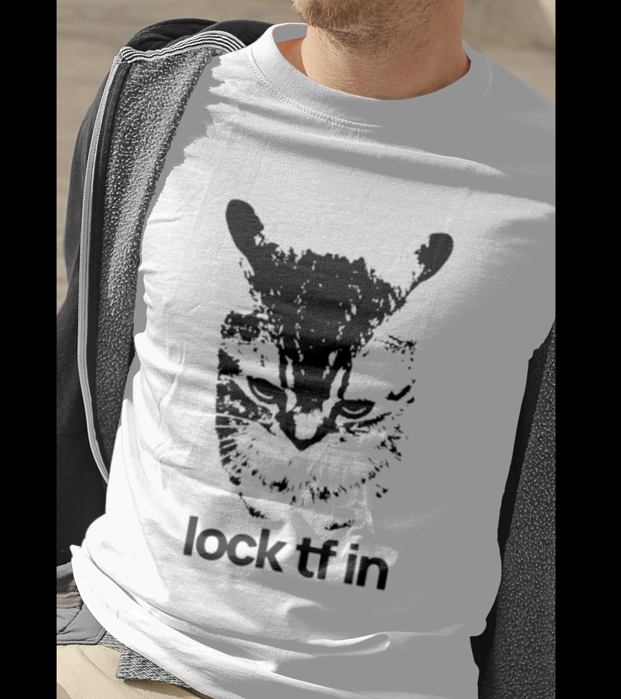 Lock TF In Cat Black Silhouette Image T-Shirt