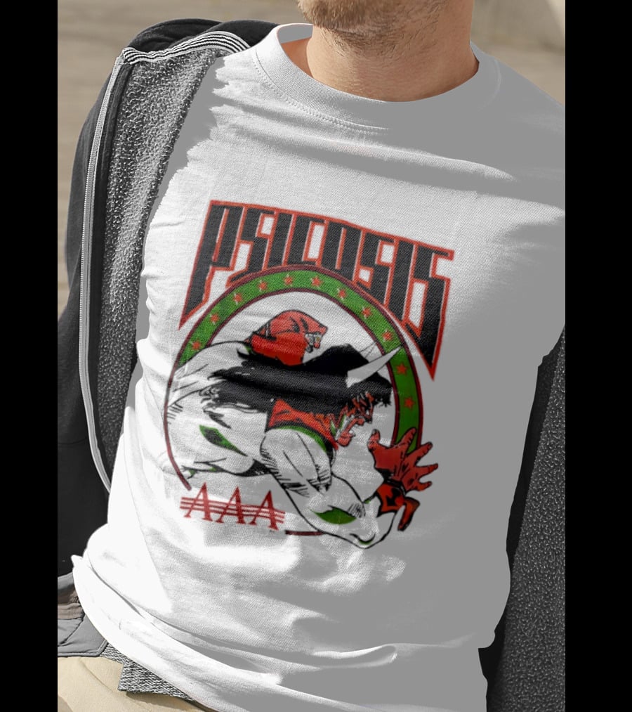 Psicosis AAA Wrestling Promotion Luchador Mask Art Comic T-Shirt