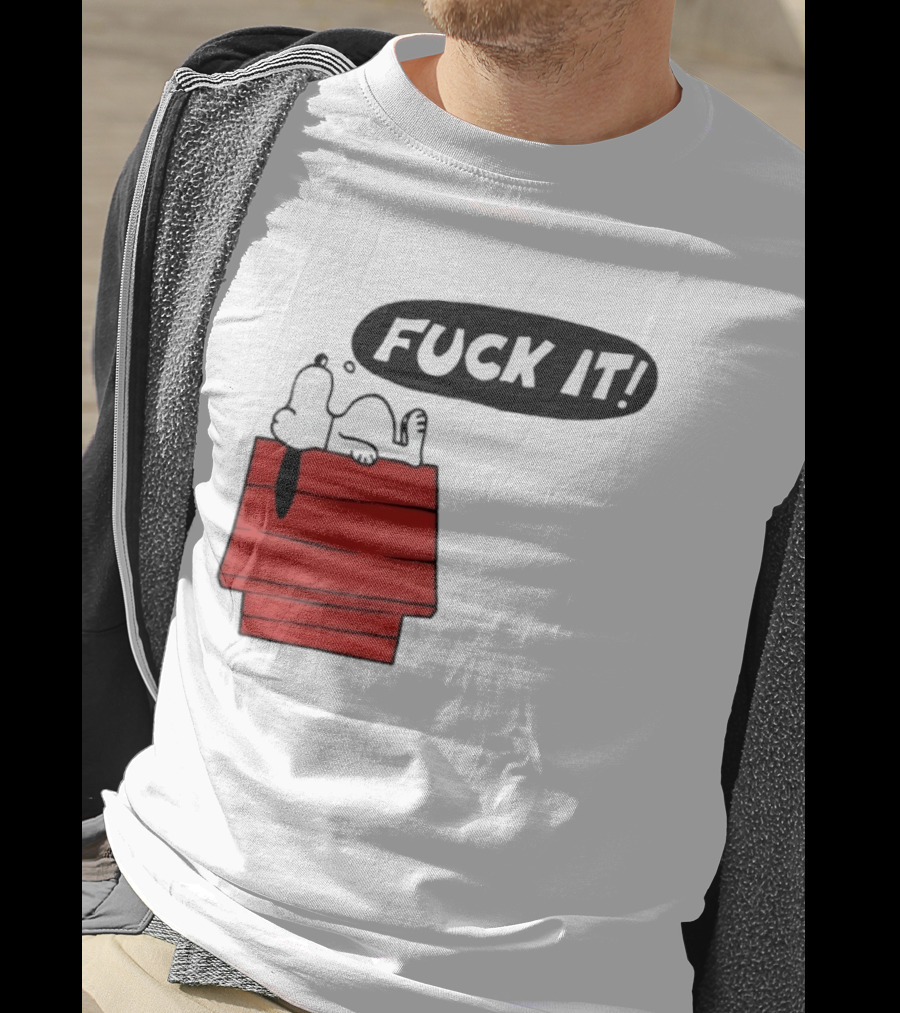 Snoopy Fuck It Relaxing On Doghouse Peanuts Humor T-Shirt