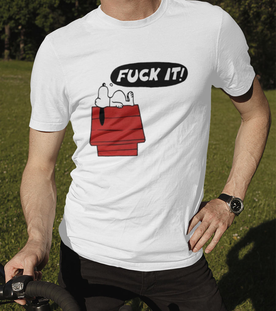 Snoopy Fuck It Relaxing On Doghouse Peanuts Humor T-Shirt