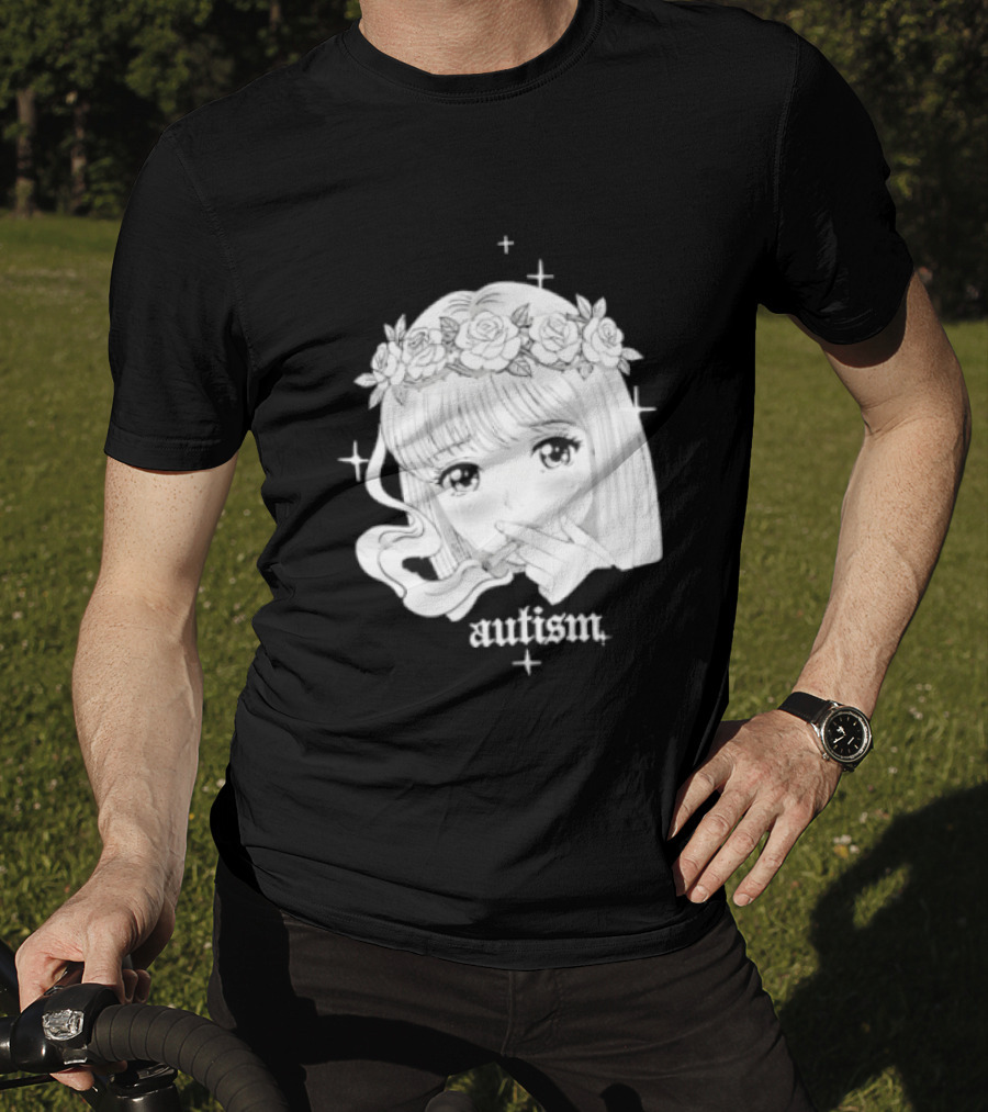 Autism Anime Girl Smoking Flower Crown Aesthetic T-Shirt