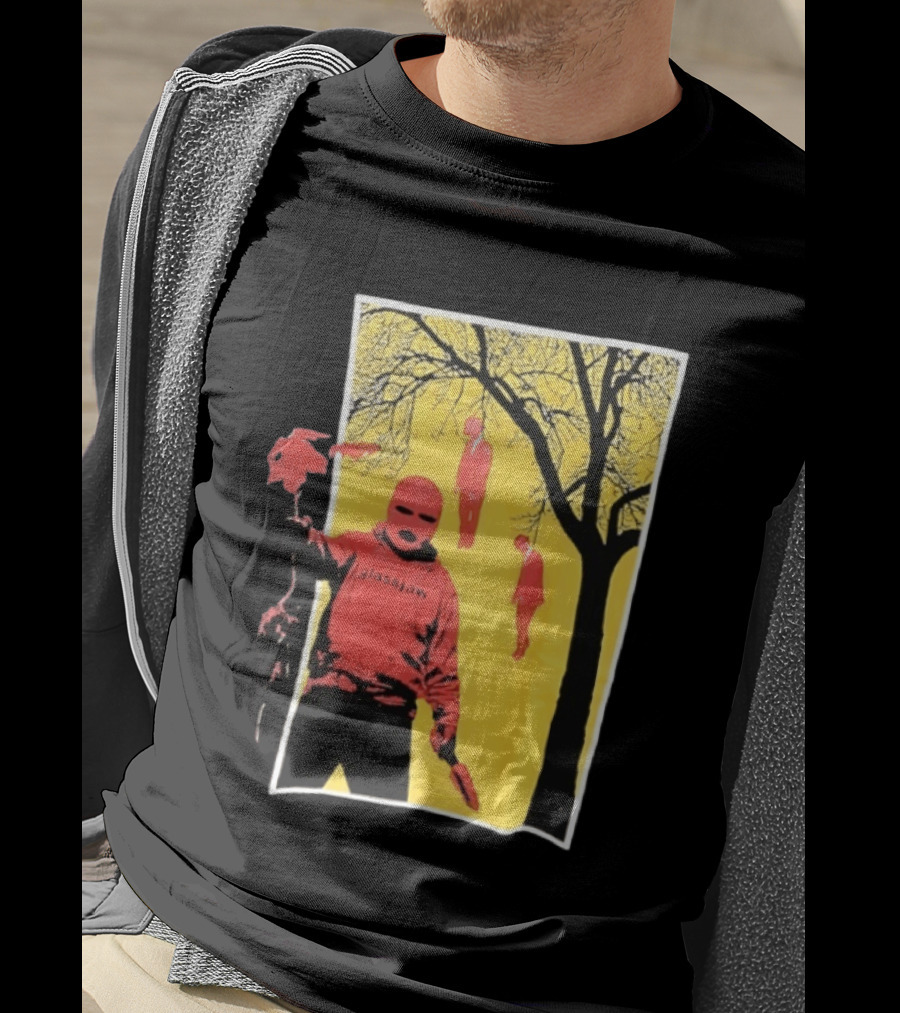 Glassjaw Save Plant A Tree Red Masked Figure With Hanging Figures And Tree T-Shirt