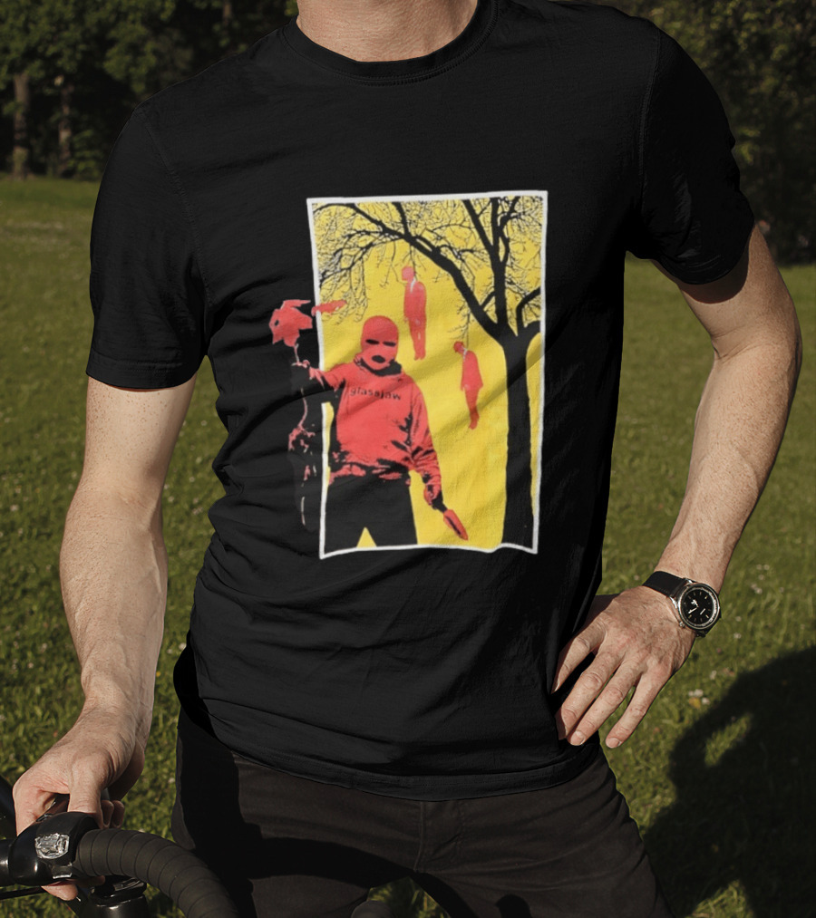Glassjaw Save Plant A Tree Red Masked Figure With Hanging Figures And Tree T-Shirt