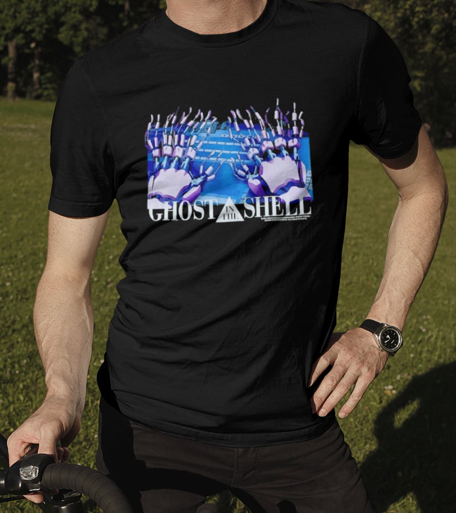 Holographic Robotic Hands Ghost In The Shell 1999 Cyber Tech T-Shirt