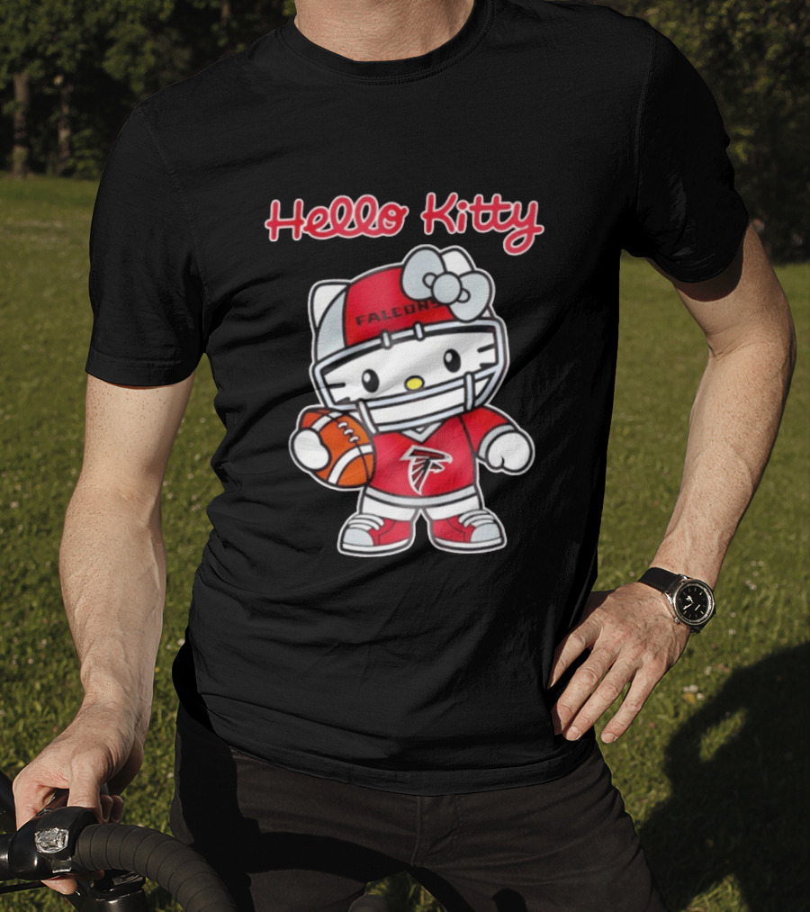Hello Kitty Atlanta Falcons Football Team Helmet Fan Gear T-Shirt