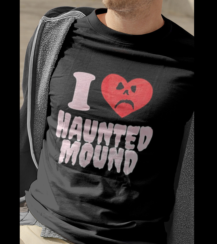I Love Haunted Mound Heart Face T-Shirt