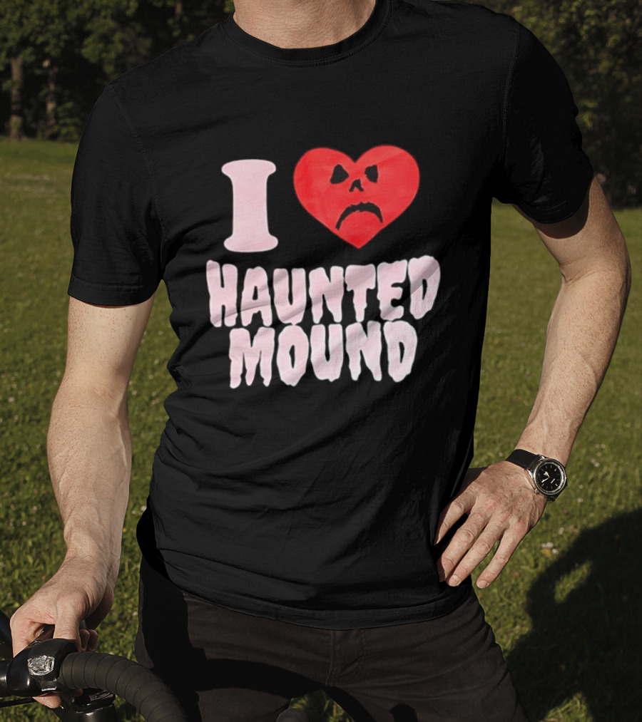 I Love Haunted Mound Heart Face T-Shirt